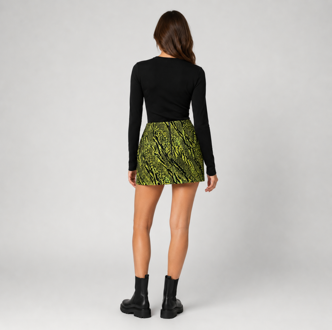 Neon Animal Print Minirock